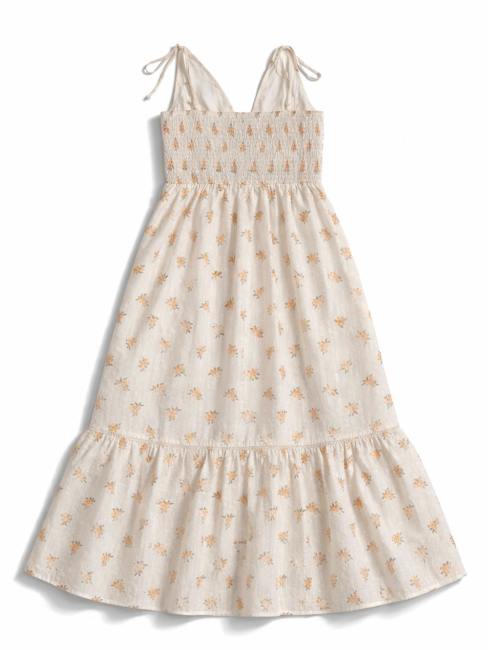 BEAUTIFUL!!  Simplee Cream Floral Maxi Sundress w/Embroidered Detail 100% Cotton - Picture 3 of 7